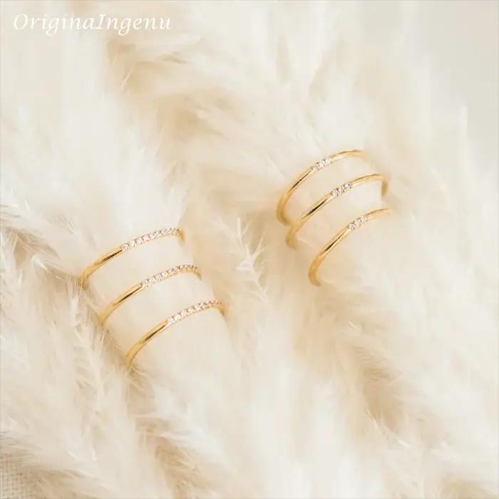 14K or rempli Zircon anneaux Knuckle