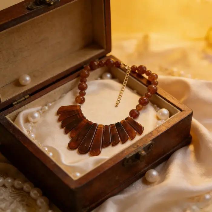 Collier de déclaration en Agate naturelle pour femmes