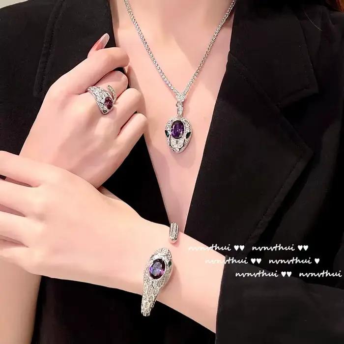 Ensembles de bijoux en argent regardé 925 pour femmes