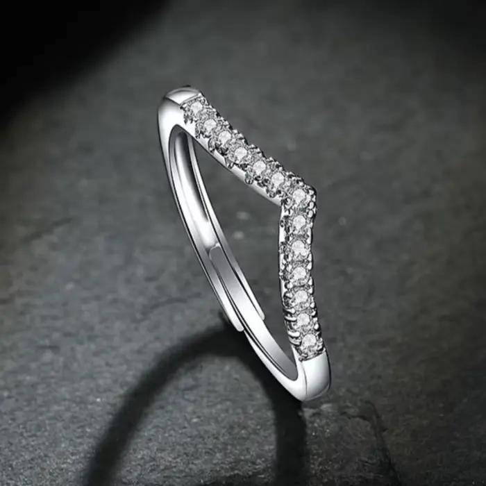 Bague en argent sterling 925 avec zircon brillant pour femme, bijoux de mariage, bagues en argent, c
