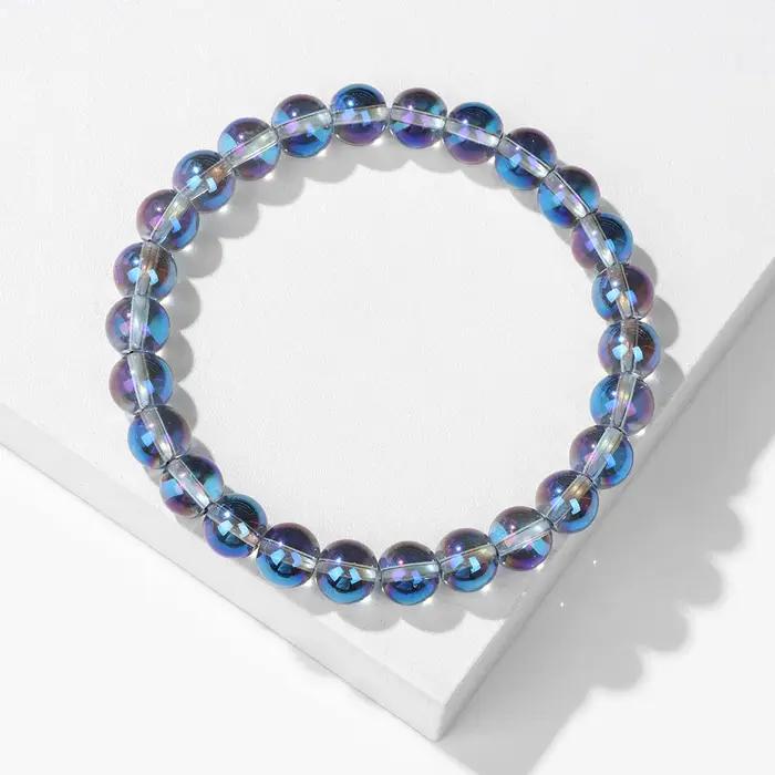 Bracelet de Perles en Pierre de Lune Naturelle pour Hommes et Femmes Bijou Artificiel à La Mode Polyvalent Occasions Spéciales