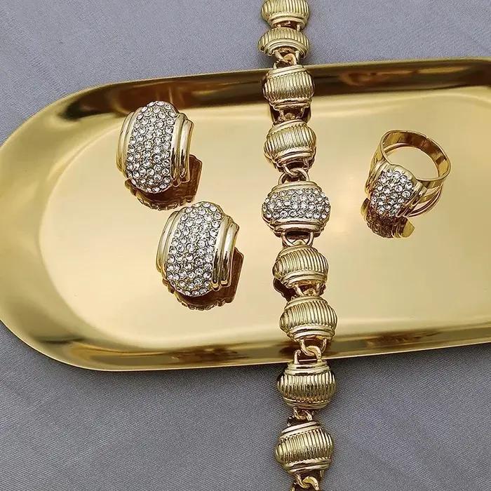 Ensemble de bijoux arabes plaqué or 18 carats pour femme