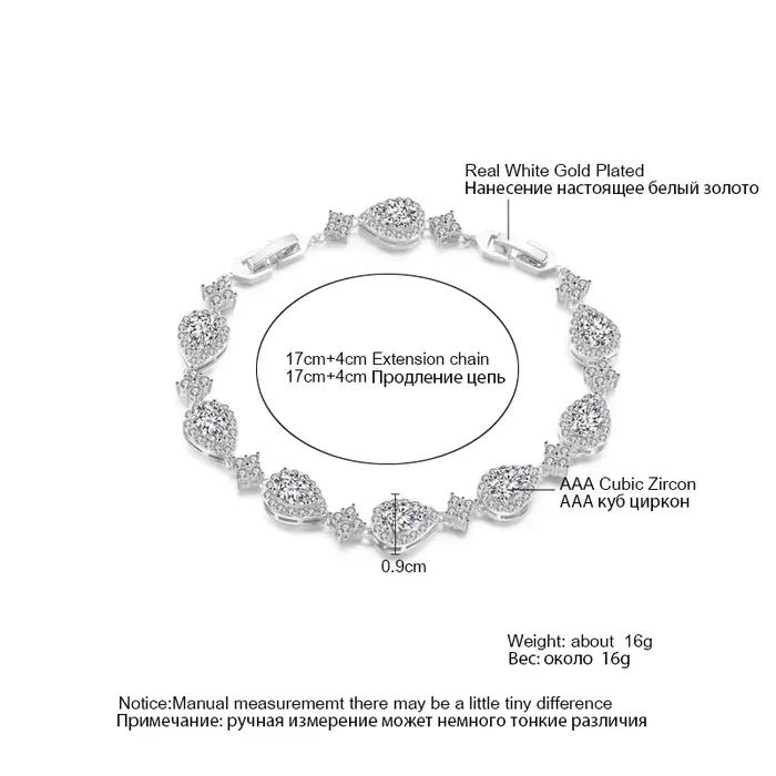 ZAKOL classique géométrique goutte d'eau CZ Bracelet pour femmes mariée magnifique Buling Zircon fête de mariage bijoux