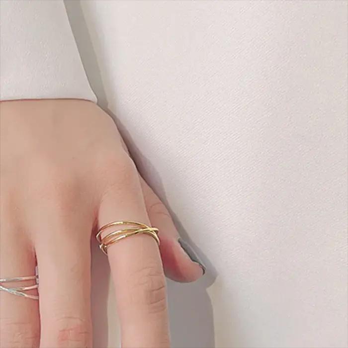 Bague en or 14K bague infinité résistante au ternissement élégante pour femmes occasions spéciales alliance de mariage hypoallergénique