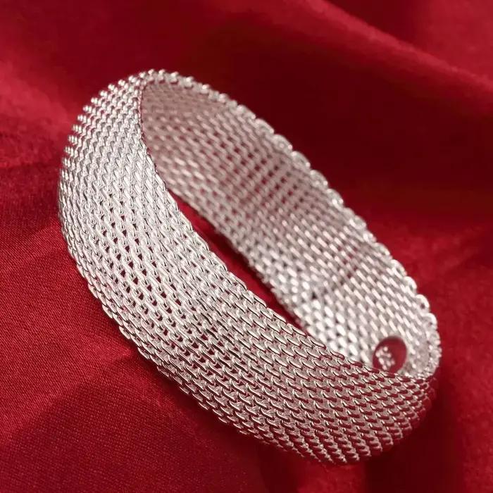 Bracelets en argent Sterling 925 pour femmes avec breloques ouvertes modernes et élégants pour occasions de fête et bal