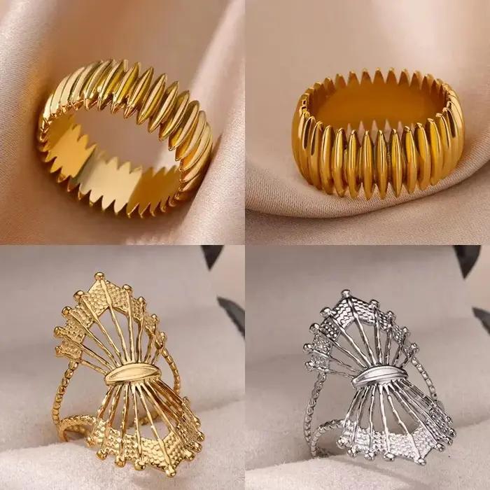 Bagues à balles géométriques Vintage pour femmes