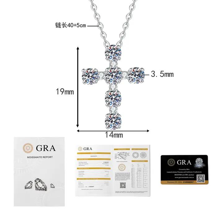 Collier pendentif croix entièrement serti de diamants LioraGem