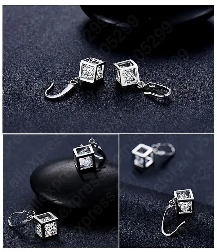 Happy Cube – ensemble de bijoux fins en argent Sterling 925 véritable