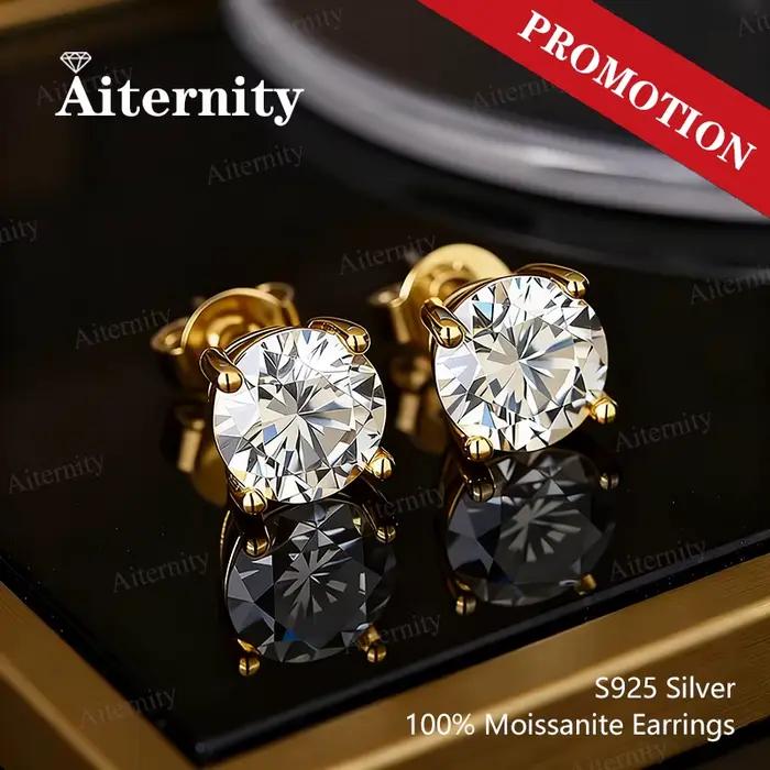 Boucles d'oreilles Moissonite classiques pour femmes occasions spéciales argent sterling plaqués plusieurs couleurs pierres précieuses certifiées étincelantes élégantes à offrir