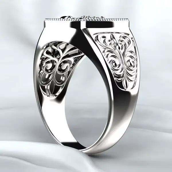 Bague en argent sterling 925 classique vintage de luxe pour homme et femme alliance de mariage et de fiançailles bijoux fins cadeau occasions spéciales