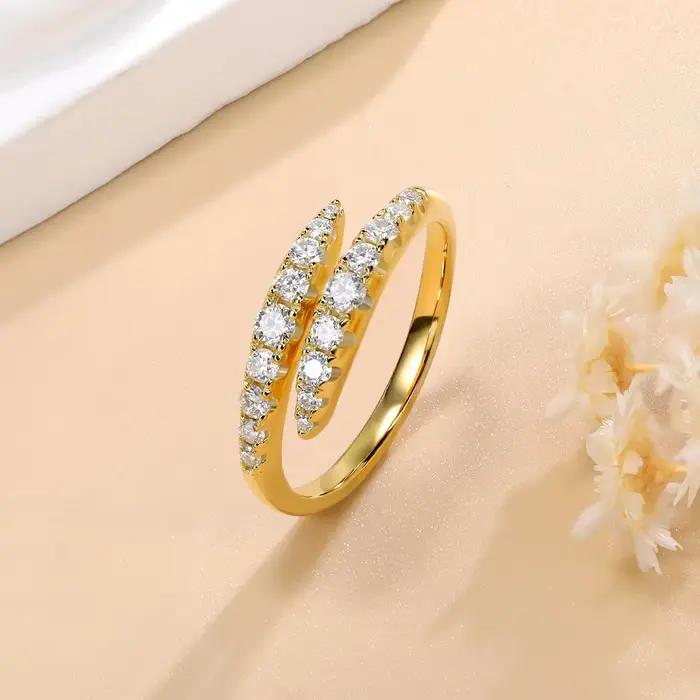 M-JAJA Moissanite serpent bague pour femmes alliance S925 en argent Sterling diamant bagues de fiançailles plaqué or 18K bijoux fins
