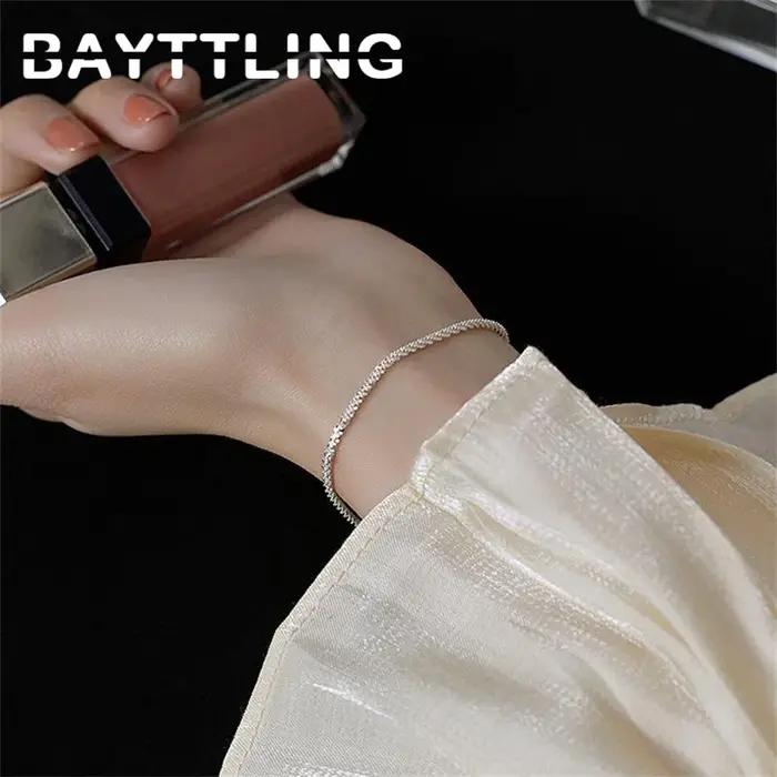 Bracelet en argent sterling 925 mignon romantique avec forme géométrique pour mariage et occasions spéciales