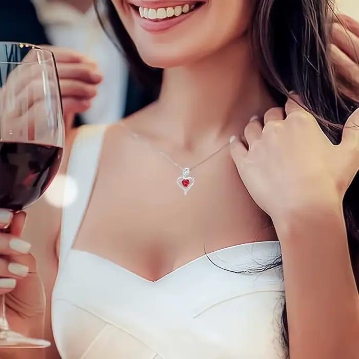 Collier pendentif coeur boîte Rose, cadeau de bijoux je t'aime pour maman, femme, amant, fille, petite amie, meilleur ami de Noël