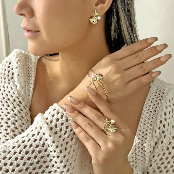 Ensemble de bijoux en métal Design Sense pour femmes