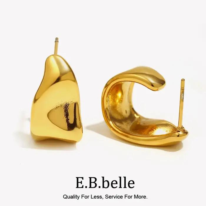 E.B.belle – boucles d'oreilles créoles en acier inoxydable pour femmes