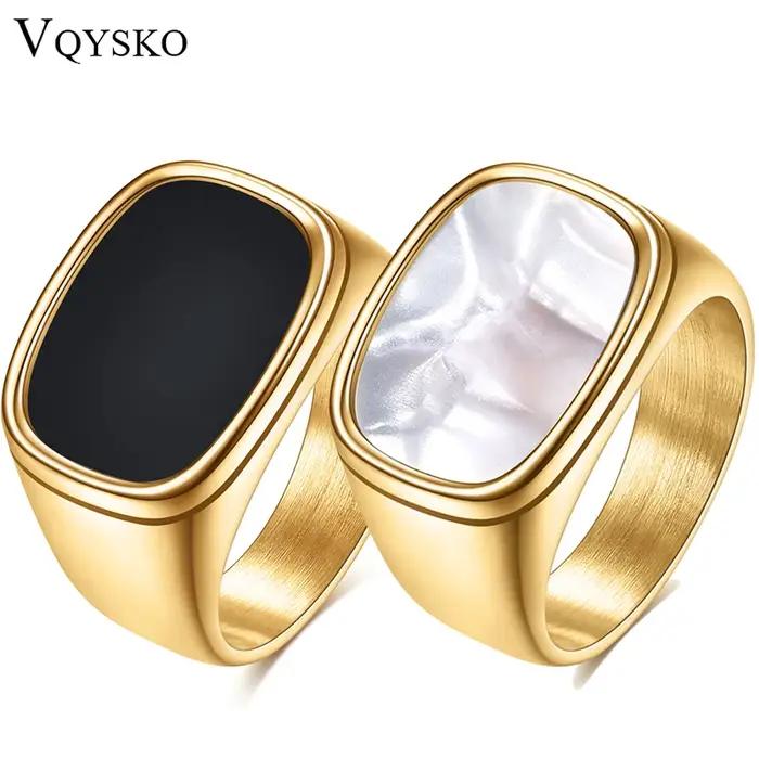 VQYSKO – chevalière en or pour hommes et femmes