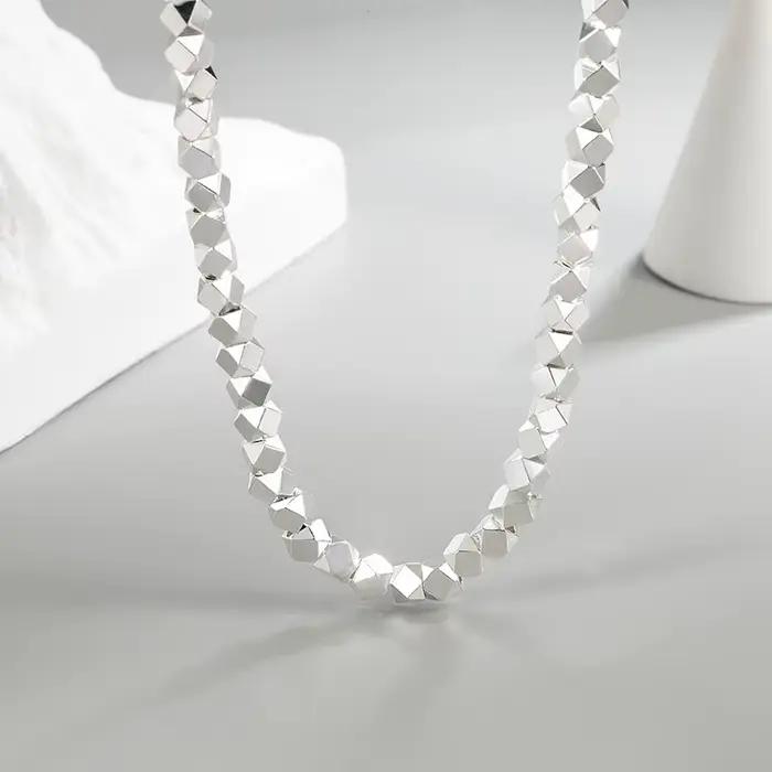 Collier brillant en argent regardé Chim925 pour femme, pull à la mode, bijoux fins, accessoires cadeaux