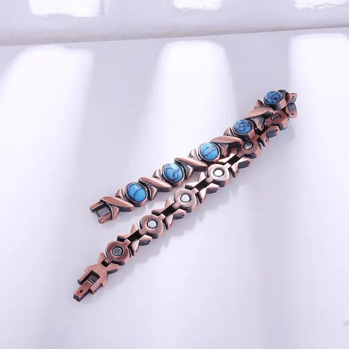 Bracelet de thérapie magnétique en métal solide pour femmes