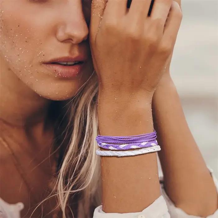 Bracelets en ULronde tressée bohème pour hommes et femmes