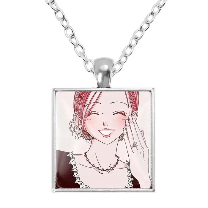 Collier carré en verre NANA Manga Osaki mode Anime bijoux pour Fans pendentif de sac cadeaux pour filles occasions spéciales
