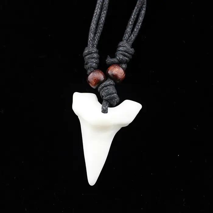 Collier imitation os de yak en forme de dent de requin style punk tracker de sommeil et humeur pour homme et femme occasions spéciales nocturnes