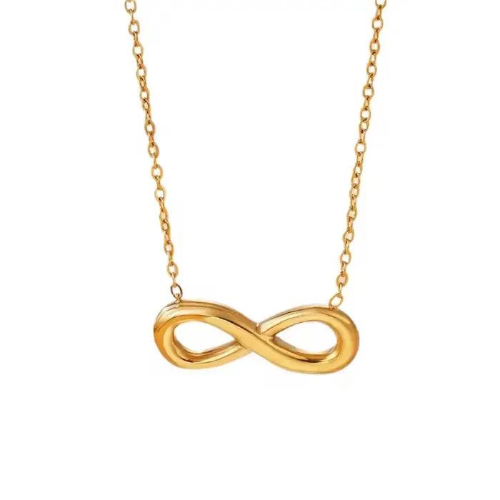 Collier en acier inoxydable avec pendentif symbole de l'infini pour femmes hommes et couples cadeau pour occasions spéciales comme la Saint-Valentin
