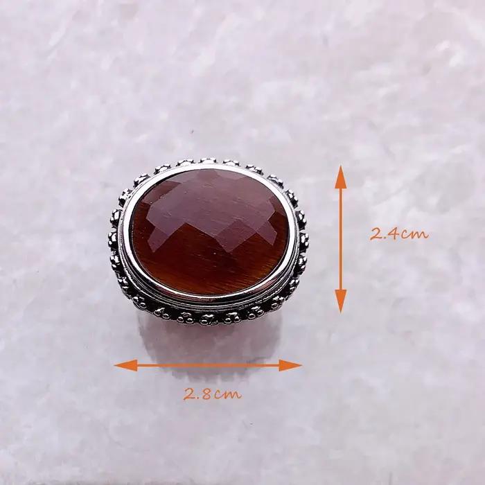Bague en argent sterling 925 sertie d'œil de tigre motif crâne pour femmes et hommes bijoux vintage à offrir pour diverses occasions