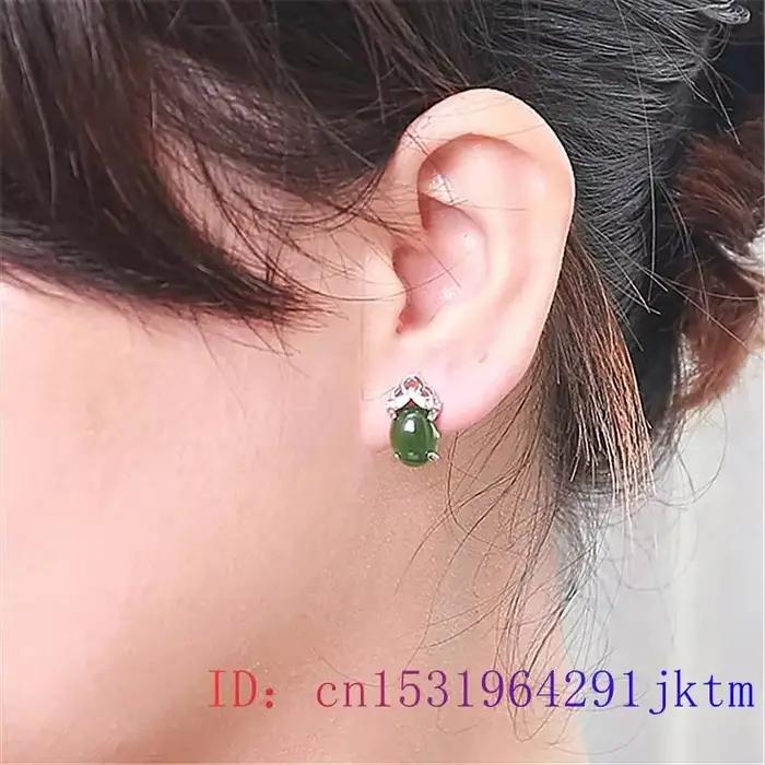 Boucles d'oreilles vertes en argent 925 pour femmes, amulette, calcédoine naturelle, bijoux en cristal, pierres précieuses, cadeaux de mode