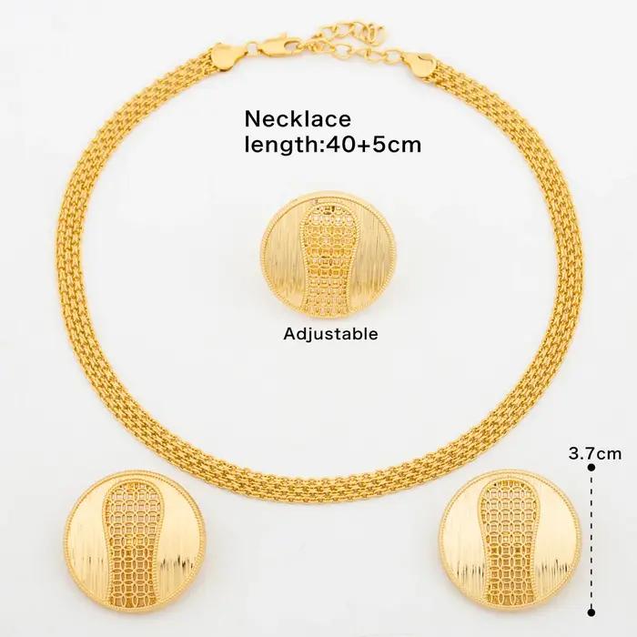 Ensemble de bijoux de document en or pour femmes