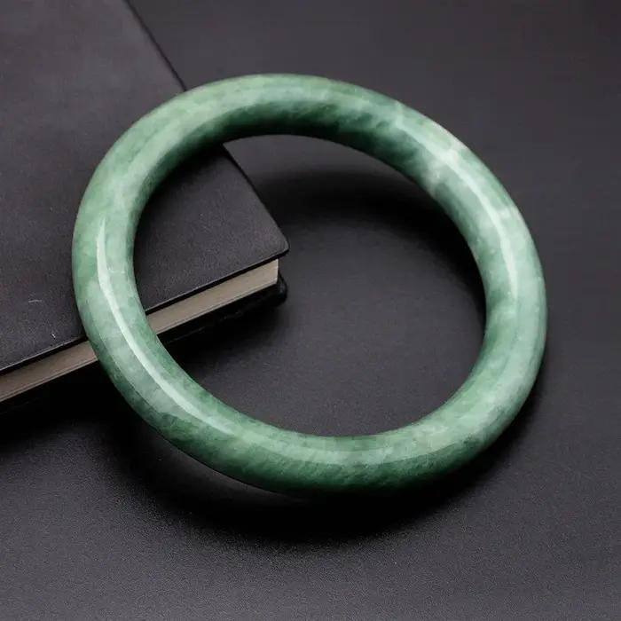 Bracelet en jade véritable pour femme élégant avec pierres précieuses occasion anniversaire style classique design géométrique cadeau spécial
