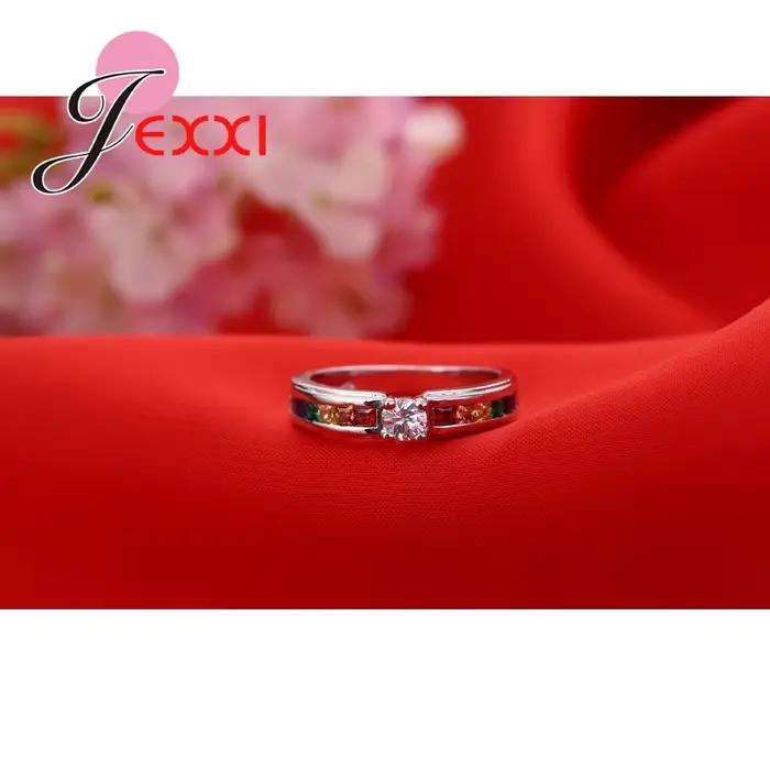 Bagues de fiançailles Giemi en zircone cubique et plaqué argent 925 pour femmes style mignon romantique occasions spéciales partys