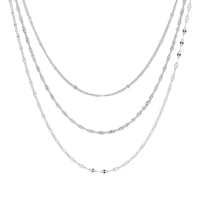 Collier à trois couches en argent Sterling 925, breloque de personnalité, chaîne de clavicule Simple
