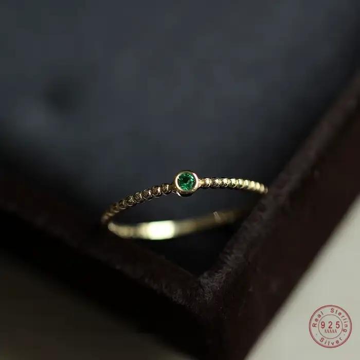 Bague émeraude Vintage en argent Sterling 925 pour femmes