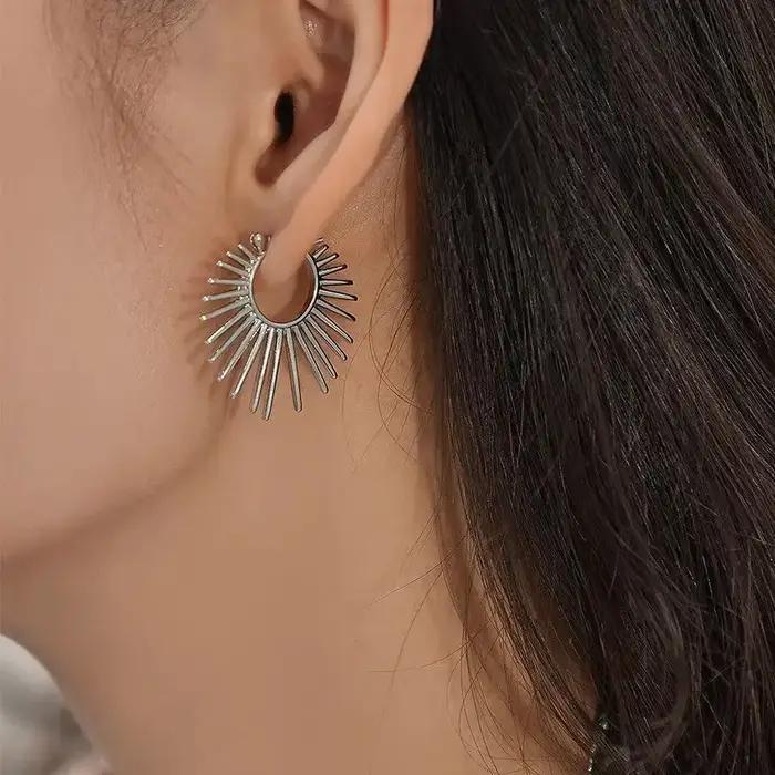 Boucles d'oreilles créoles Sexy en forme de soleil pour femmes