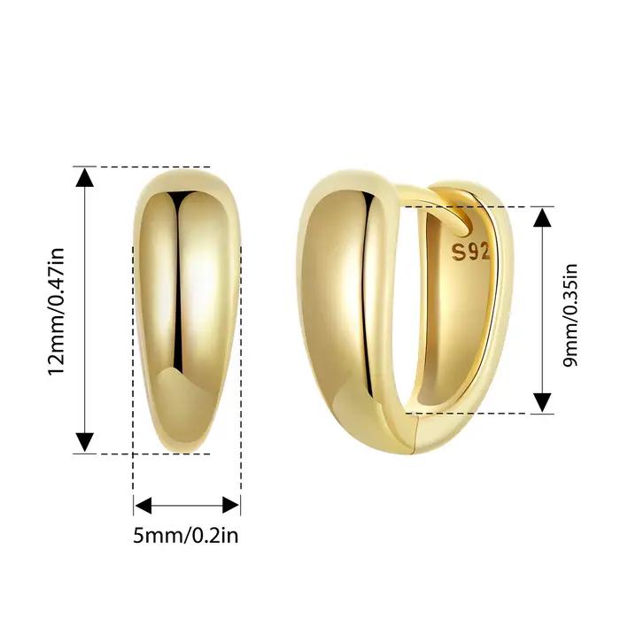 WOSTU-Boucles d'oreilles créoles bicolores plaquées argent regardé 925 pour femmes, bijoux de fiança
