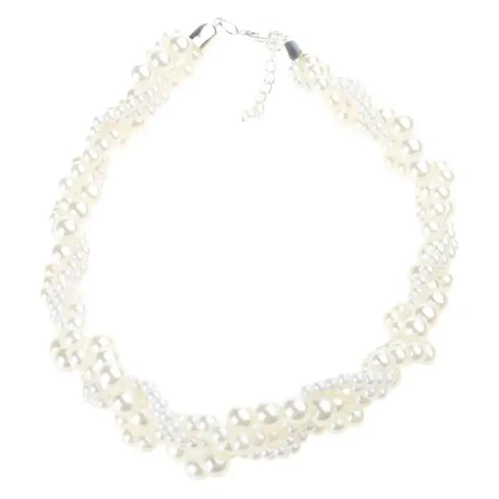 Collier de perles multicouches pour femmes, tour de cou élégant, bijoux de fête de mariage, cadeau d
