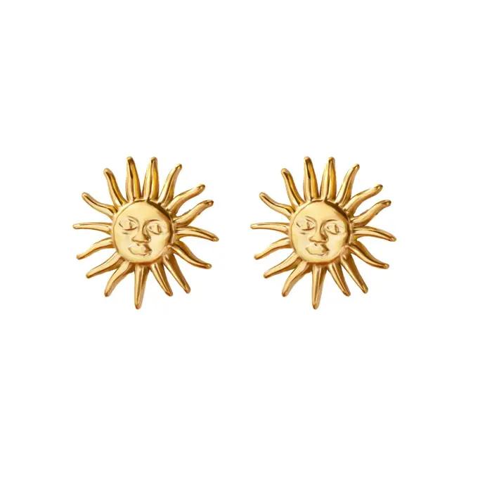 Boucles d'oreilles Punk en acier inoxydable plaquées or pour femmes style moderne occasion mariage ou soirée festive