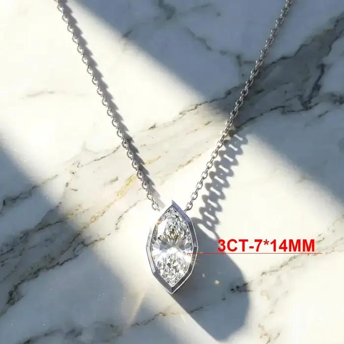 BXINY – ensemble de bijoux en moissanite pleine taille marquise
