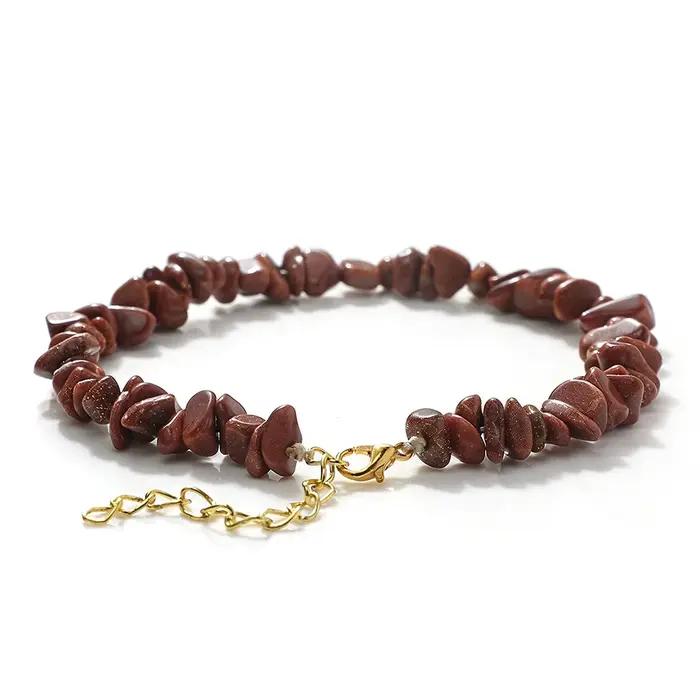 Bracelet de cheville bohème en pierres naturelles