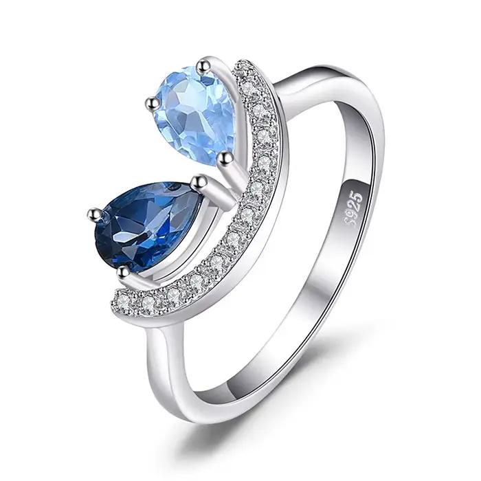 LARANCE JewelryPalace boucles d'oreilles en pierres précieuses pendentif bague en argent Sterling 925 plaqué or Rose jaune 14 carats bijoux pour femmes