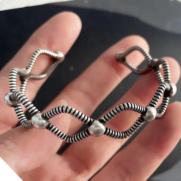 Bracelet en métal 100% argent Sterling 925 massif pour femmes