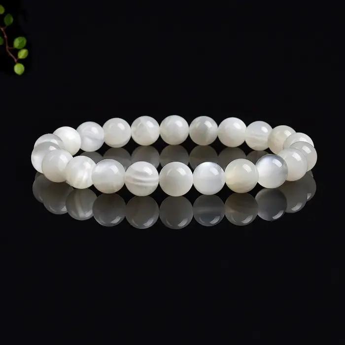 Bracelet en pierre de lune blanche naturelle véritable