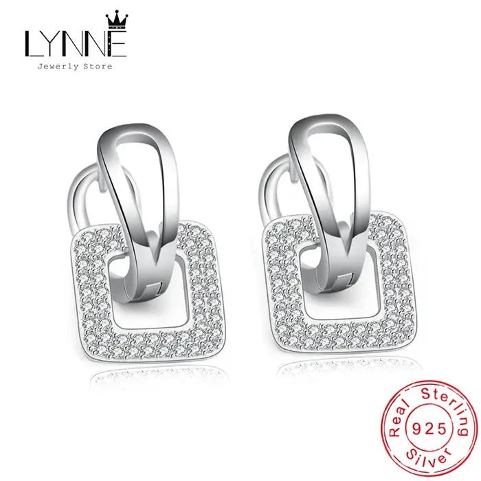 Boucles d'oreilles créoles en argent regardé 925 pour femmes