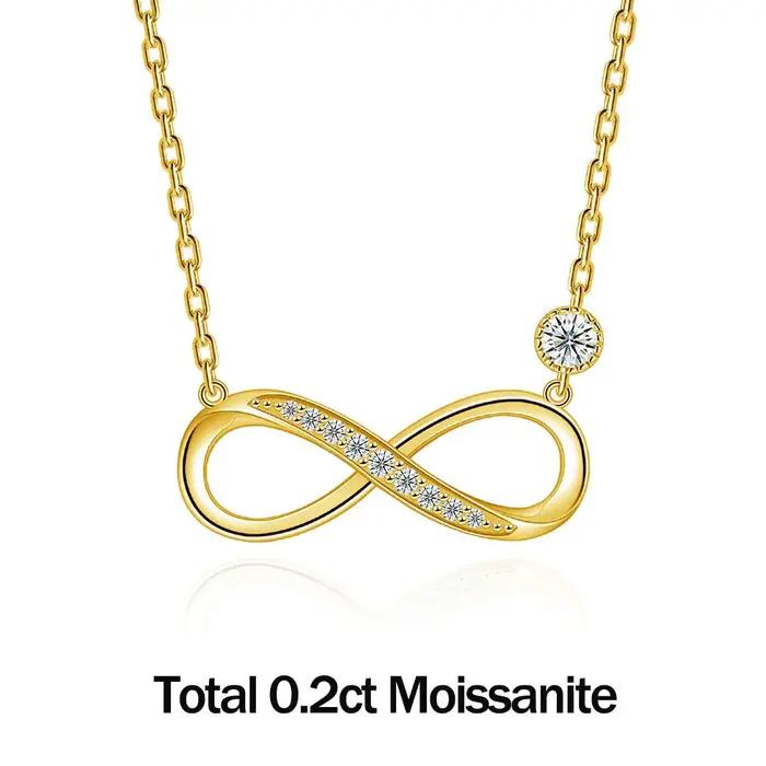 M-JAJA Moissanite collier Möbius boucle infinie pendentif