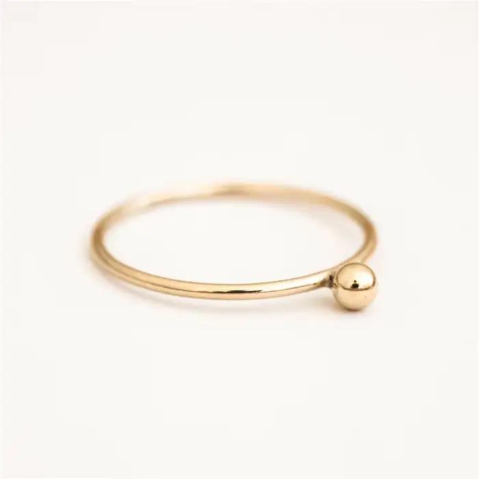 14K or rempli petite boule Bague minimalisme bijoux Knuckle Anillos Mujer bohème Bague Femme Anelli