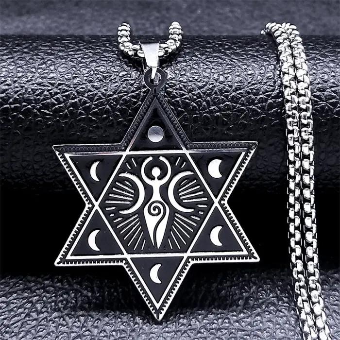 Écriture hébreu Mezuzah pendentif collier pour femmes/hommes en acier inoxydable couleur argent coll