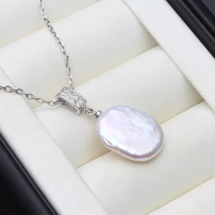 Grand pendentif en perles baroques naturelles originales pour femmes, pendentif en perles de mariage