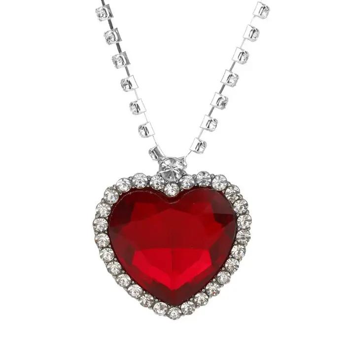 Film TITANIC coeur de l'océan collier amour pour toujours bleu rouge cristal pendentifs