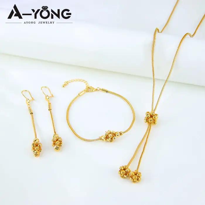 Ensemble de bijoux en perles d'or arabes plaquées or pour femmes occassions spéciales traditionnelles ornementales
