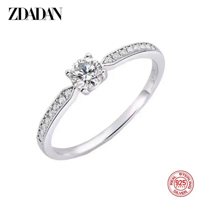ZDADAN – bague Moissanite en argent Sterling 925, or 18 carats, bijoux à la mode pour femmes